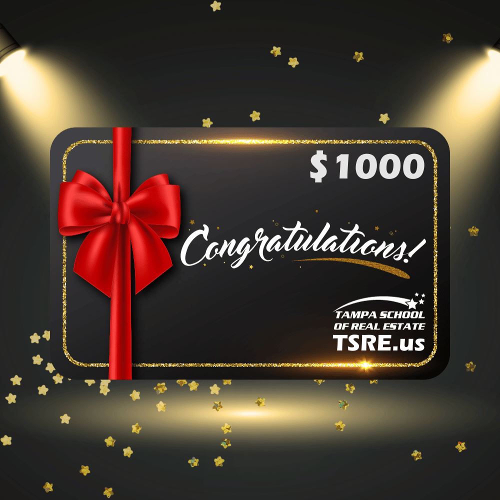 Giftcard Gift Cards TSRE | Tampa School of Real Estate $1000 Congratulations
