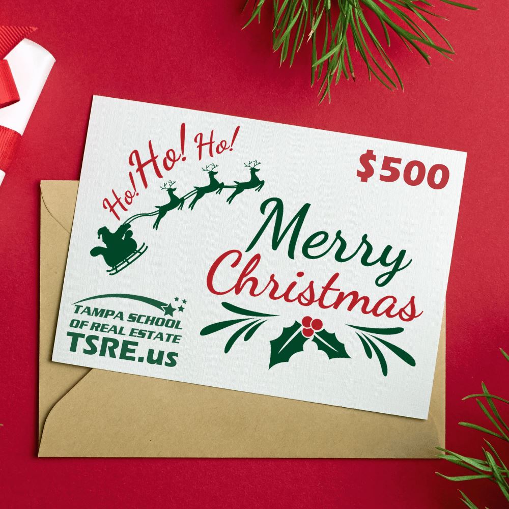 Giftcard Gift Cards TSRE | Tampa School of Real Estate $500 Merry Christmas
