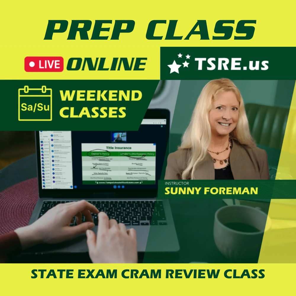 LIVE Online | Dec 6 12:00pm | Weekend Prep Class PREP TSRE LIVE Online | Tampa School of Real Estate